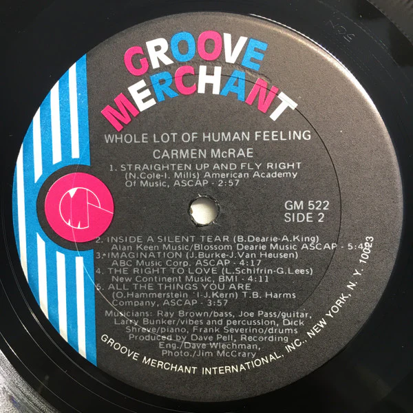 Carmen McRae - It Takes A Whole Lot Of Human Feeling (LP, Album) (Very Good Plus (VG+)) - Image 4