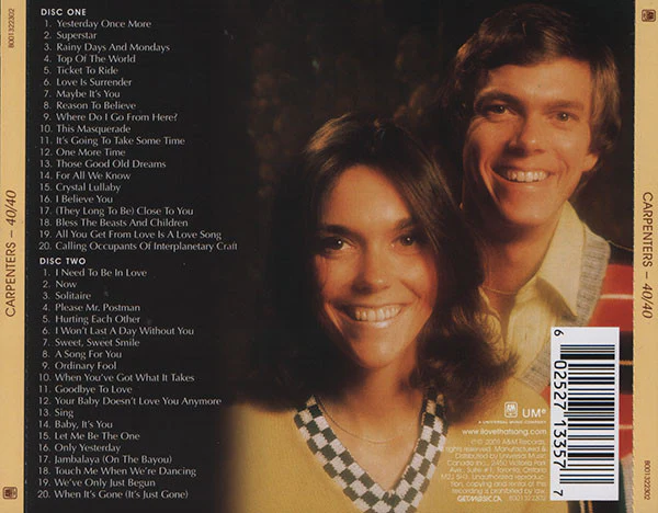 Carpenters - 40/40 (2xCD, Comp, RE, RM) (Near Mint (NM or M-)) - Image 2