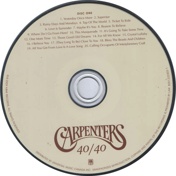 Carpenters - 40/40 (2xCD, Comp, RE, RM) (Near Mint (NM or M-)) - Image 5