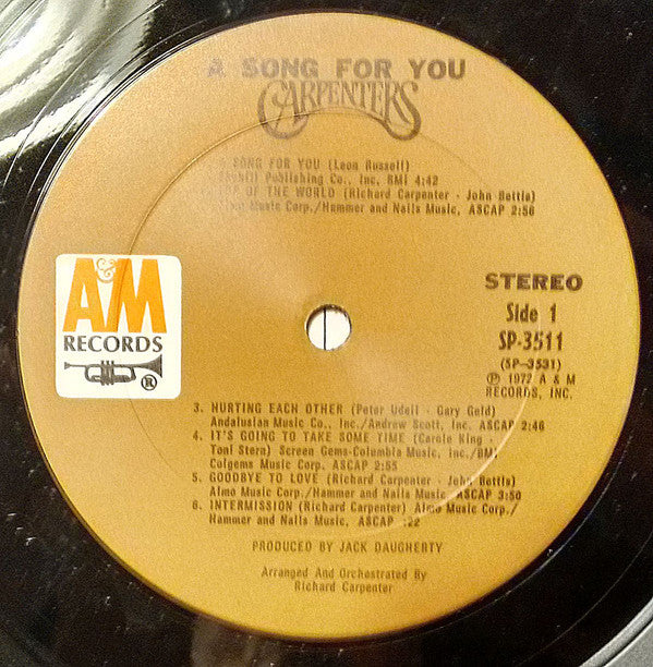 Carpenters - A Song For You (LP, Album, Pit) (Very Good Plus (VG+)) - Image 5