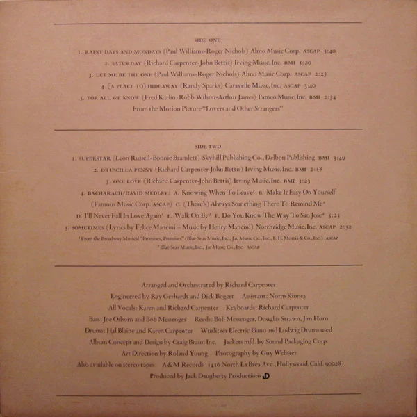 Carpenters - Carpenters (LP, Album, Pit) (Very Good Plus (VG+)) - Image 3
