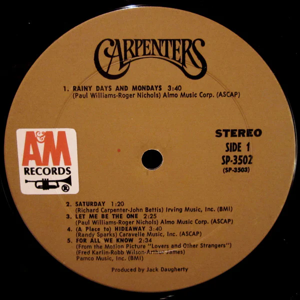 Carpenters - Carpenters (LP, Album, Pit) (Very Good Plus (VG+)) - Image 4