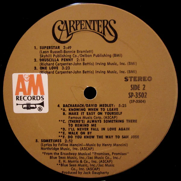 Carpenters - Carpenters (LP, Album, Pit) (Very Good Plus (VG+)) - Image 5