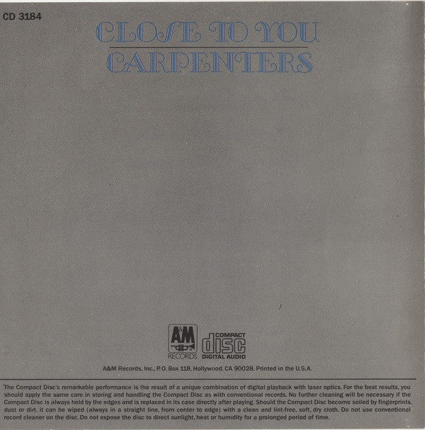 Carpenters - Close To You (CD, Album, RE) (Very Good Plus (VG+)) - Image 4