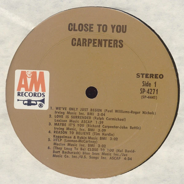 Carpenters - Close To You (LP, Album, Pit) (Very Good Plus (VG+)) - Image 3