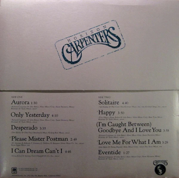 Carpenters - Horizon (LP, Album, Pit) (Near Mint (NM or M-)) - Image 2
