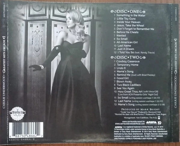Carrie Underwood - Greatest Hits: Decade #1 (2xCD, Comp) (Near Mint (NM or M-)) - Image 2