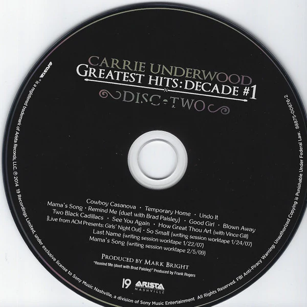 Carrie Underwood - Greatest Hits: Decade #1 (2xCD, Comp) (Near Mint (NM or M-)) - Image 4