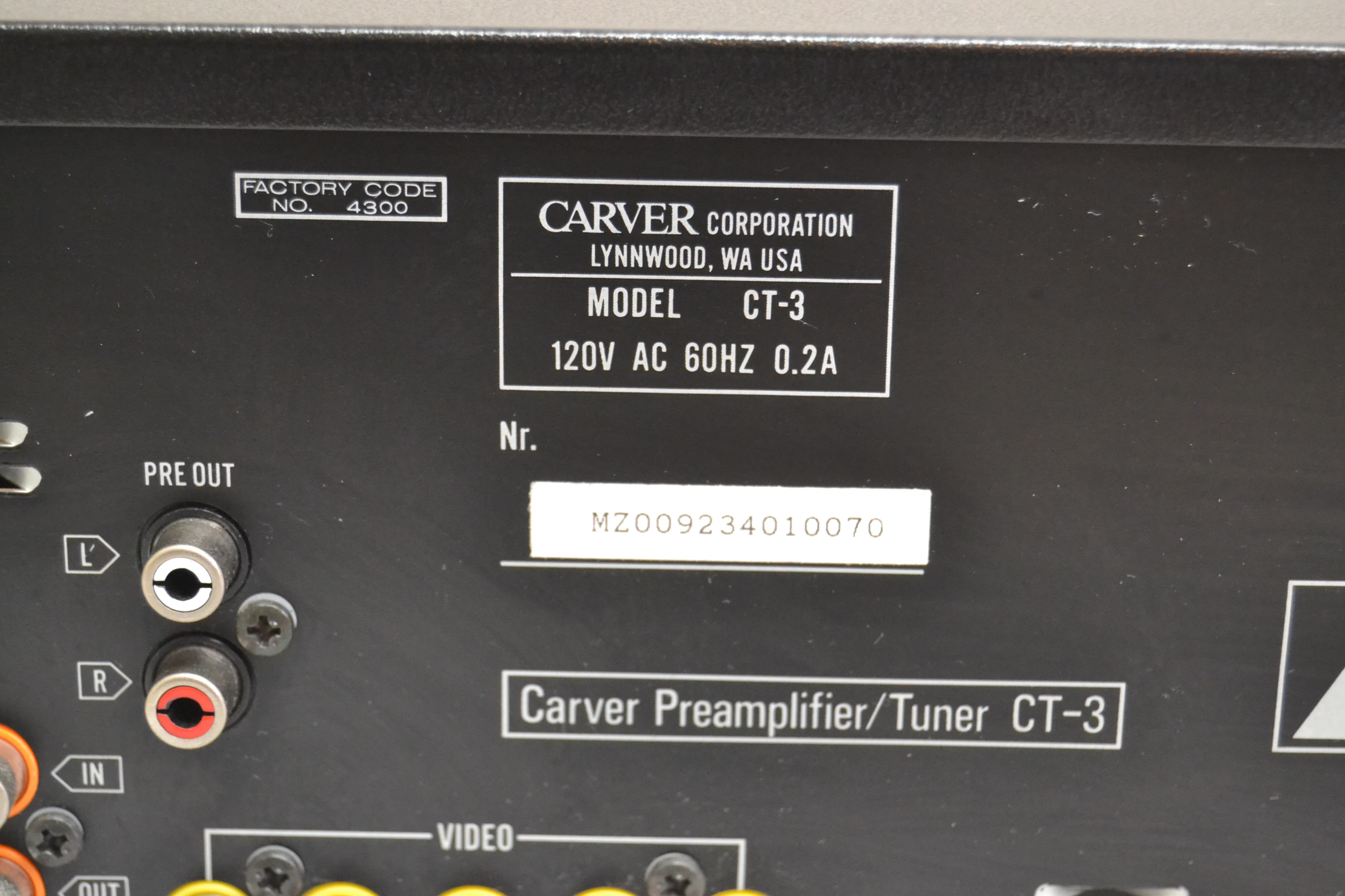 Carver CT-3 Stereo Preamplifier and Tuner * Remote Control * - Image 14