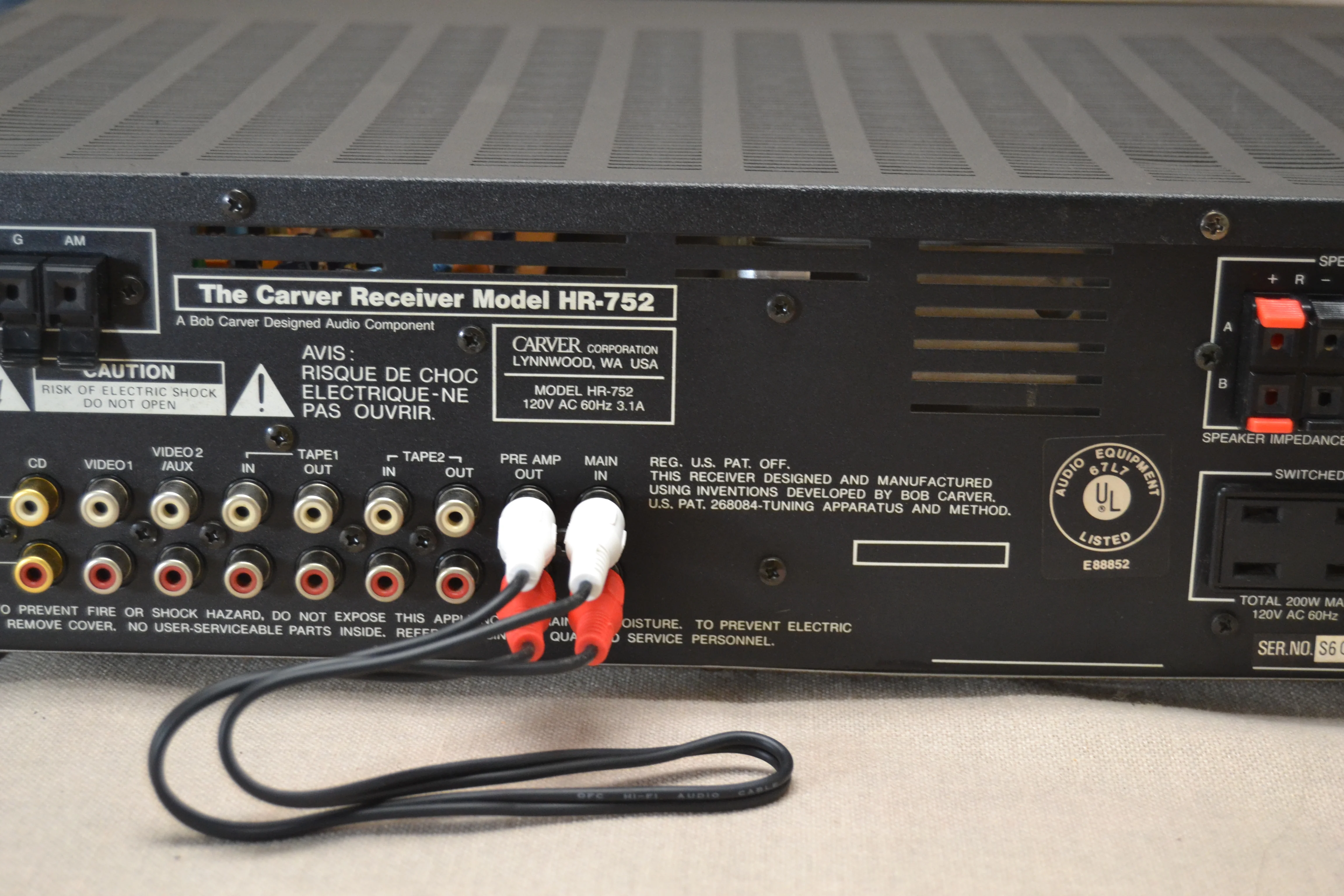 Carver HR-752 Stereo Holographic Receiver * 100W RMS * 1989 - Image 10