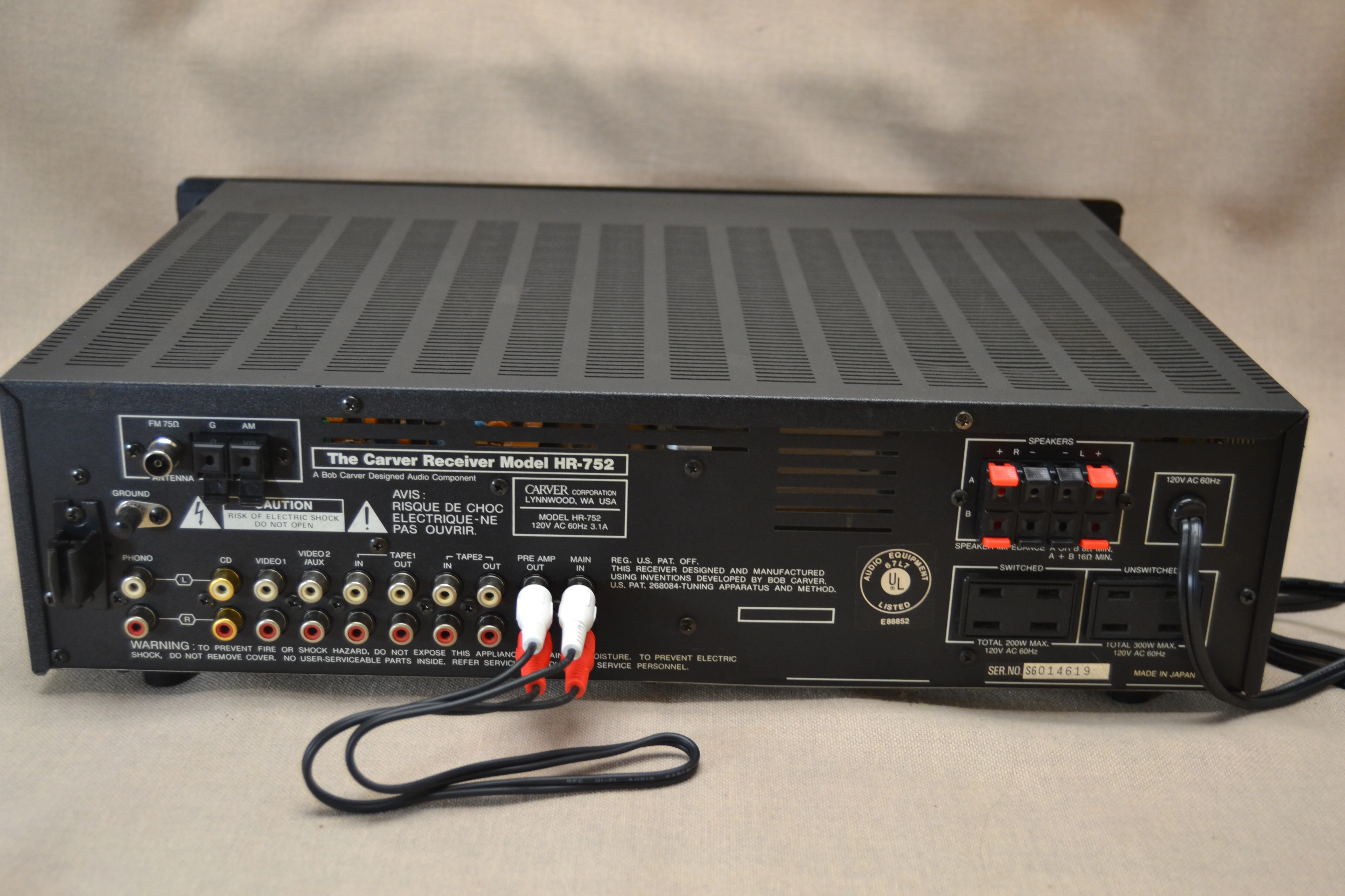 Carver HR-752 Stereo Holographic Receiver * 100W RMS * 1989 - Image 8