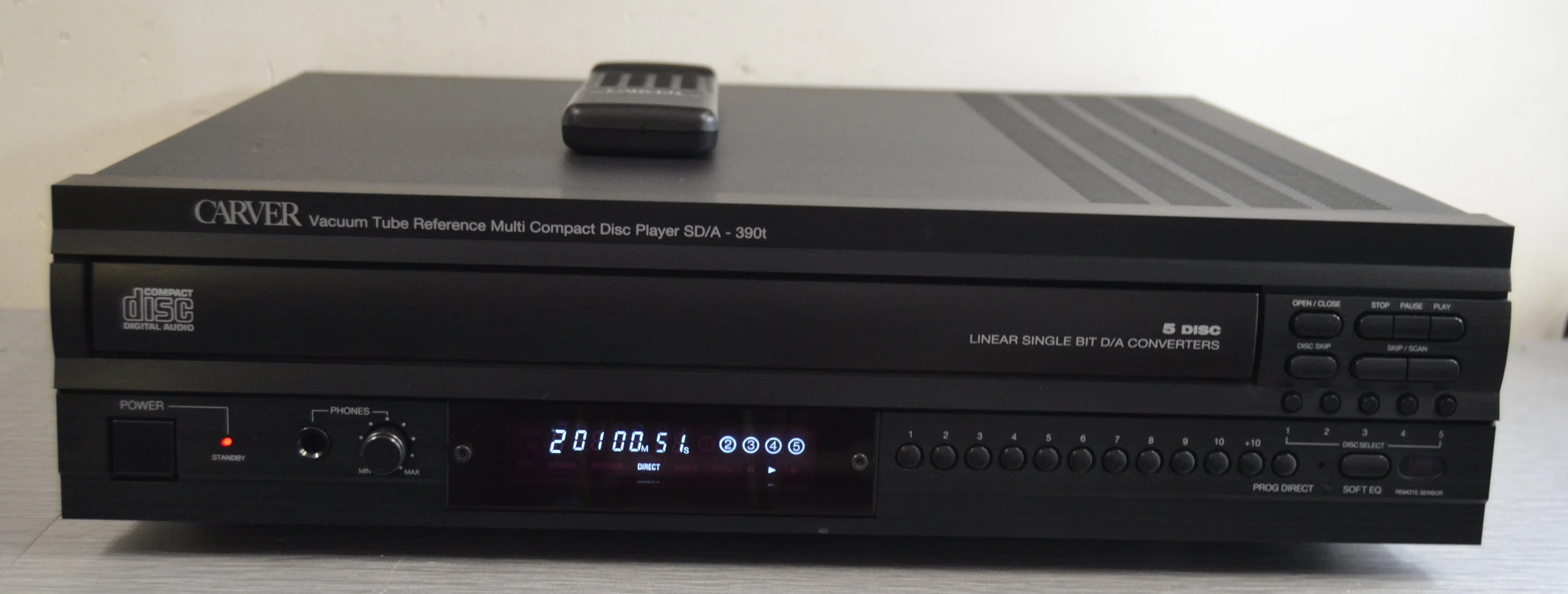 Carver SD/A-390t CD Carousel 5 Discs * Tube Analog Converter * Remote Control