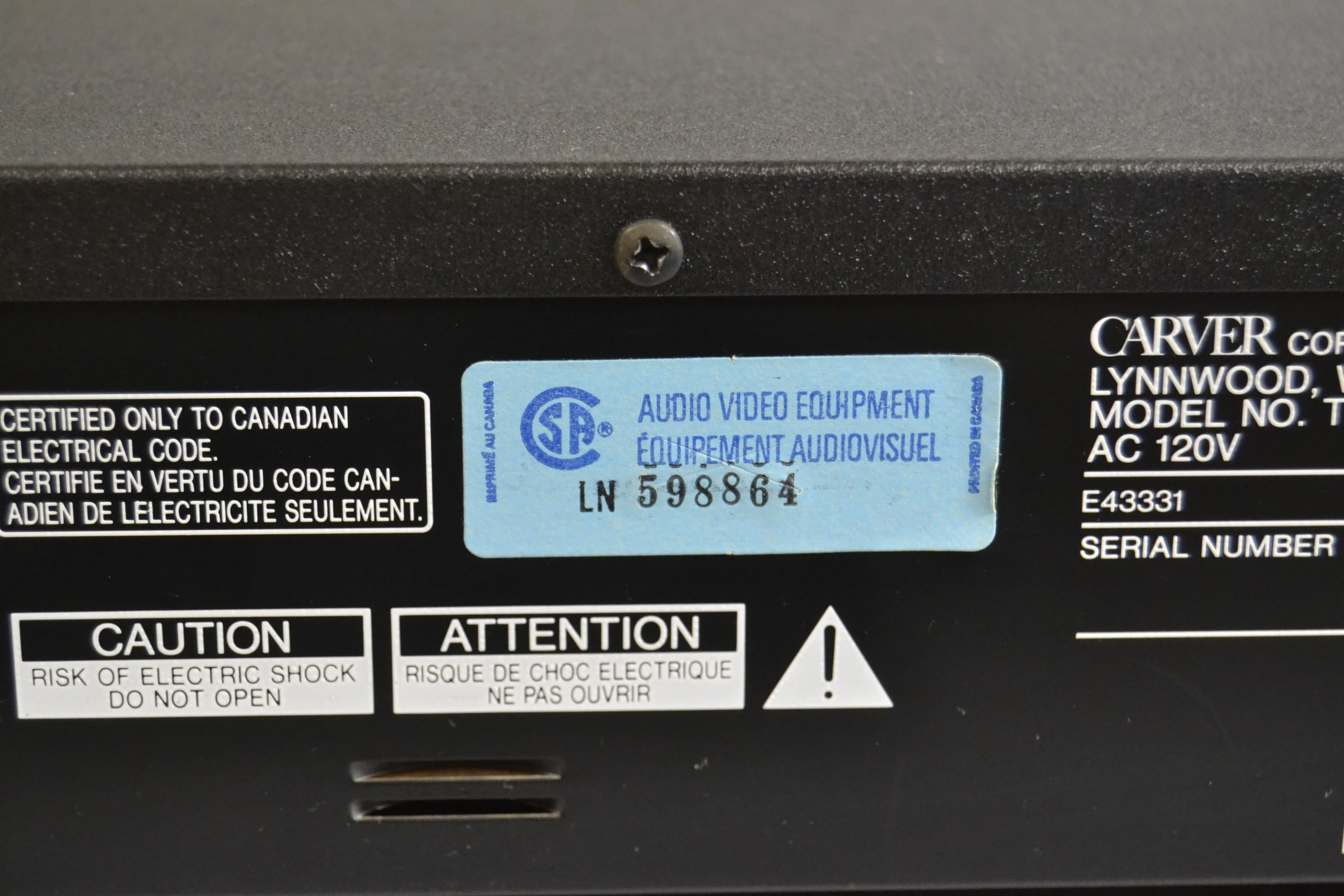 Carver TL-3200 Single CD Player * Remote Control * Manual * 1989 - Image 15