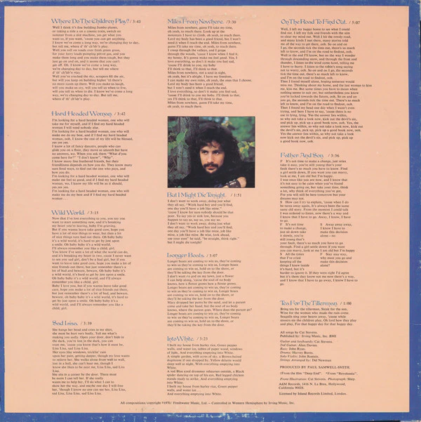 Cat Stevens - Tea For The Tillerman (LP, Album, RE, Mon) (Very Good Plus (VG+)) - Image 2