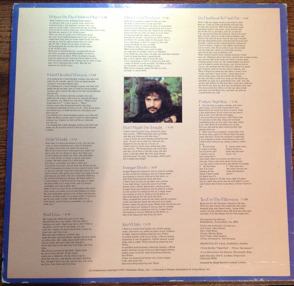 Cat Stevens - Tea For The Tillerman (LP, Album, RE, Pit) (Very Good (VG)) - Image 2