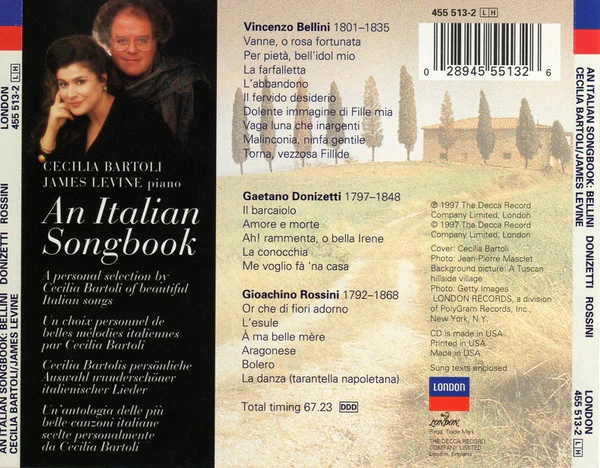 Cecilia Bartoli, James Levine - An Italian Songbook (CD, Album) (Mint (M)) - Image 3
