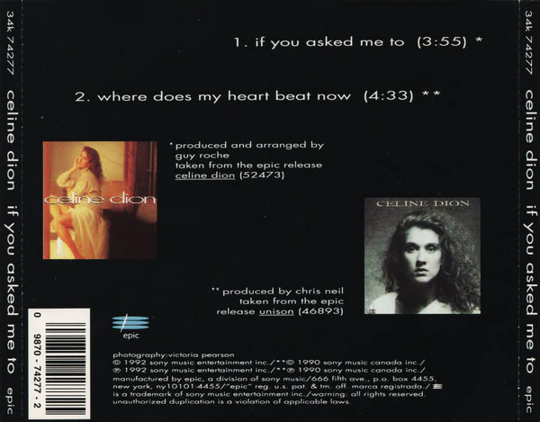 Celine Dion* - If You Asked Me To (CD, Single) (Near Mint (NM or M-)) - Image 2