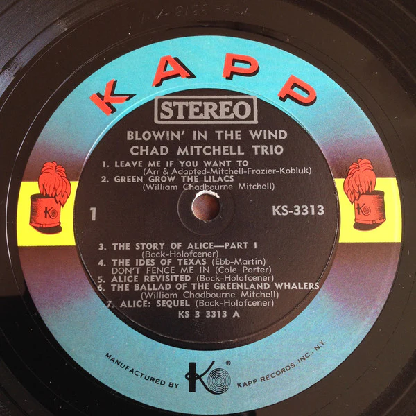 The Chad Mitchell Trio - Blowin' In The Wind (LP, Album, All) (Very Good Plus (VG+)) - Image 3