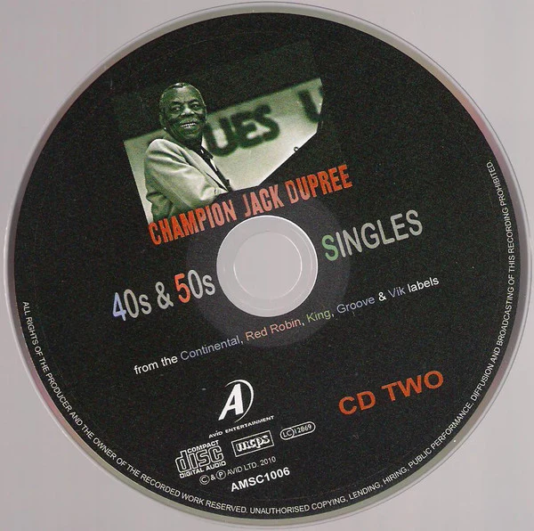 Champion Jack Dupree - Two Classic Albums Plus 40s & 50s Singles: Blues From The Gutter And Natural & Soulful Blues (2xCD, Comp, RM) (Near Mint (NM or M-)) - Image 4
