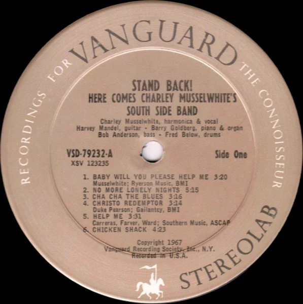 Charlie Musselwhite's South Side Band - Stand Back! Here Comes Charley Musselwhite's South Side Band (LP, Album) (Very Good Plus (VG+)) - Image 3