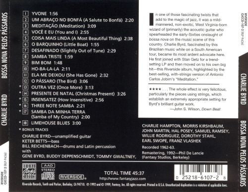 Charlie Byrd - Bossa Nova Pelos Passaros (CD, Album, RE, RM) (Near Mint (NM or M-)) - Image 2