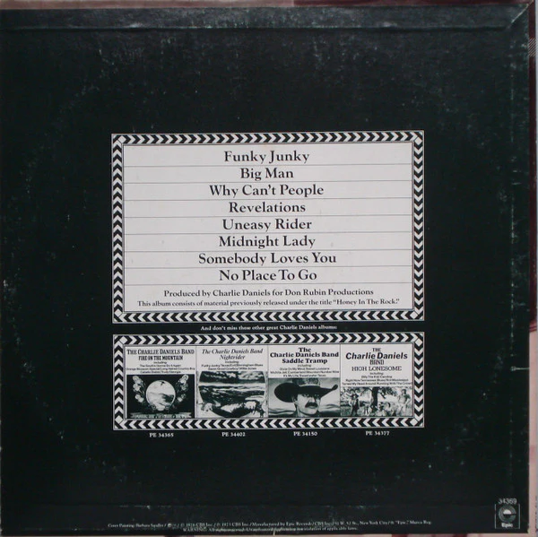 Charlie Daniels - Uneasy Rider (LP, Album, RE, Pit) (Very Good Plus (VG+)) - Image 2