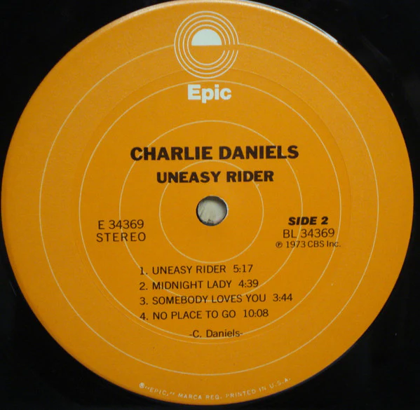Charlie Daniels - Uneasy Rider (LP, Album, RE, Pit) (Very Good Plus (VG+)) - Image 4