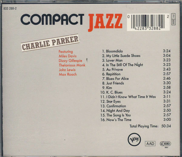Charlie Parker - Charlie Parker (CD, Comp, RM) (Near Mint (NM or M-)) - Image 2