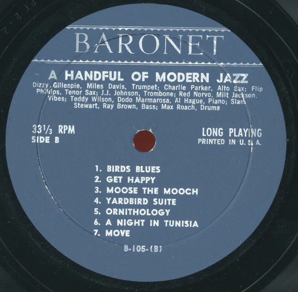 Charlie Parker • Dizzy Gillespie • Miles Davis - A Handful Of Modern Jazz (LP, Comp, RE) (Very Good Plus (VG+)) - Image 4
