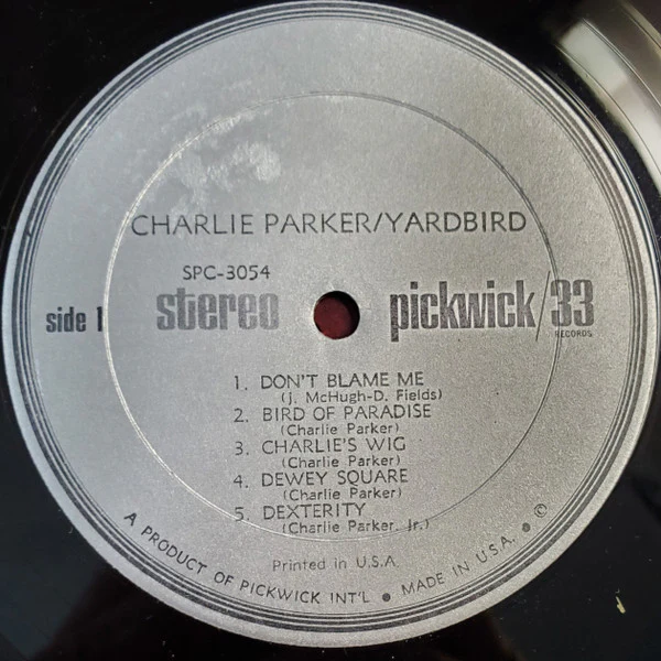 Charlie Parker - Yardbird (LP, Comp) (Very Good (VG)) - Image 3