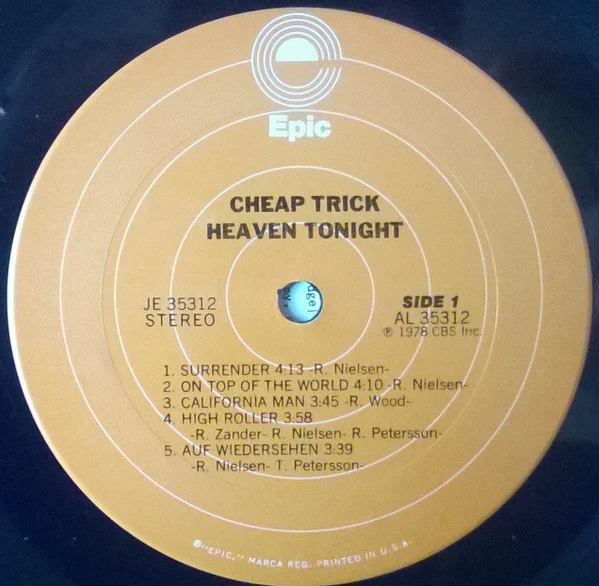 Cheap Trick - Heaven Tonight (LP, Album, Pit) (Near Mint (NM or M-)) - Image 5
