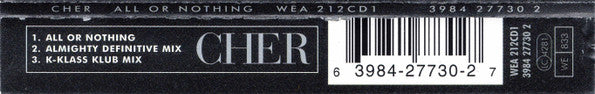 Cher - All Or Nothing (CD, Single, CD1) (Mint (M)) - Image 3