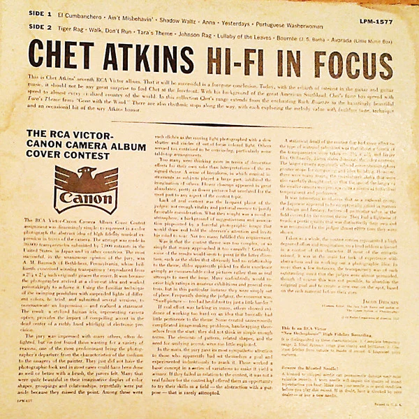 Chet Atkins - Hi-Fi In Focus (LP, Mono, Roc) (Very Good (VG)) - Image 2