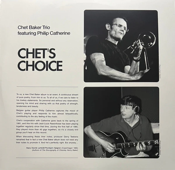 Chet Baker Trio Featuring Philip Catherine - Chet's Choice (2xLP, RSD, S/Edition, 180) (Mint (M)) NEW & SEALED - Image 3