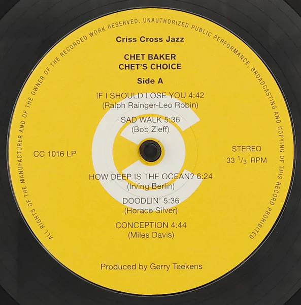 Chet Baker Trio Featuring Philip Catherine - Chet's Choice (2xLP, RSD, S/Edition, 180) (Mint (M)) NEW & SEALED - Image 5