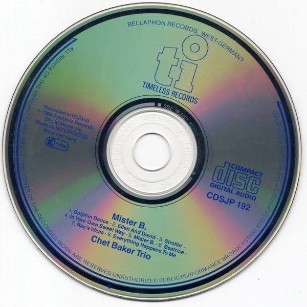 Chet Baker Trio - Mr. B. (CD, Album, RE) (Very Good Plus (VG+)) - Image 3