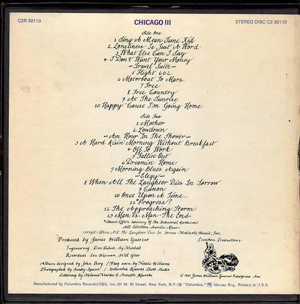 Chicago - Chicago III (Reel, Album) (Very Good Plus (VG+)) - Image 2