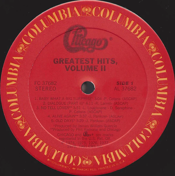 Chicago - Greatest Hits, Volume II (LP, Comp) (Very Good Plus (VG+)) - Image 3