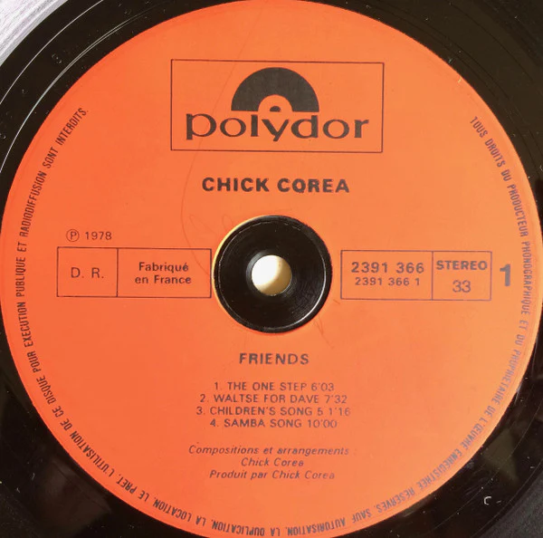 Chick Corea - Friends (LP, Album) (Near Mint (NM or M-)) - Image 3