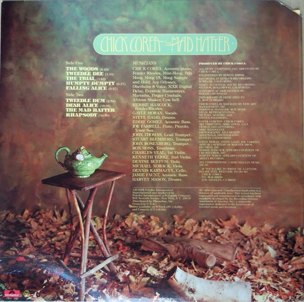Chick Corea - The Mad Hatter (LP, Album) (Very Good Plus (VG+)) - Image 2