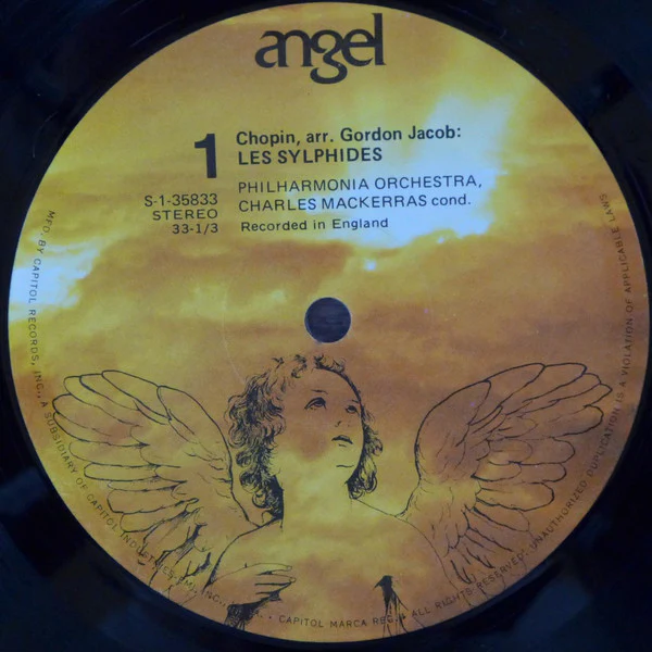 Frédéric Chopin / Giacomo Meyerbeer / Amilcare Ponchielli : Sir Charles Mackerras - Philharmonia Orchestra - Les Sylphides/Les Patineurs/Dance of the Hours (LP) (Near Mint (NM or M-)) - Image 3