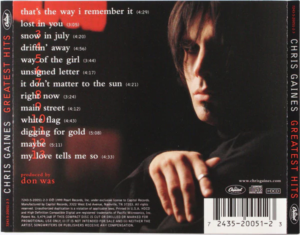 Chris Gaines - Greatest Hits / Garth Brooks In The Life Of Chris Gaines (HDCD, Album) (Very Good Plus (VG+)) - Image 2