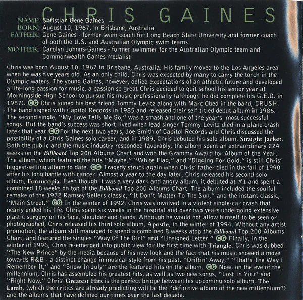 Chris Gaines - Greatest Hits / Garth Brooks In The Life Of Chris Gaines (HDCD, Album) (Very Good Plus (VG+)) - Image 4