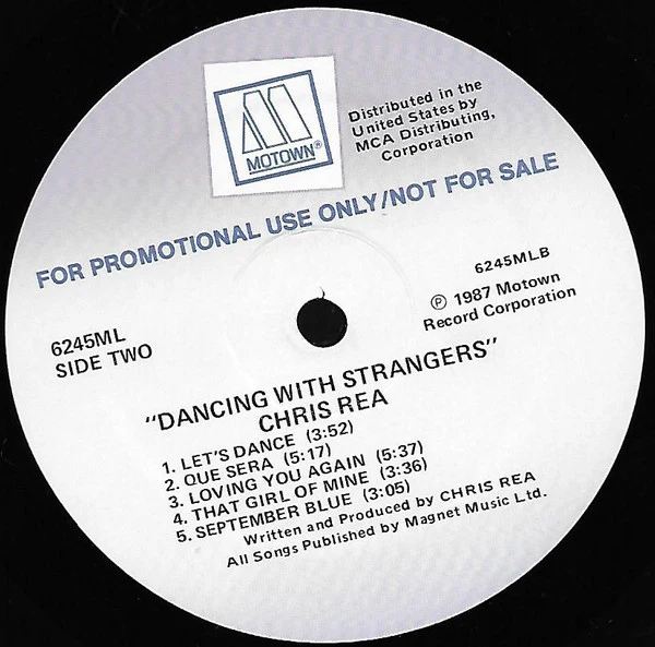 Chris Rea - Dancing With Strangers (LP, Album, Promo) (Very Good Plus (VG+)) - Image 3