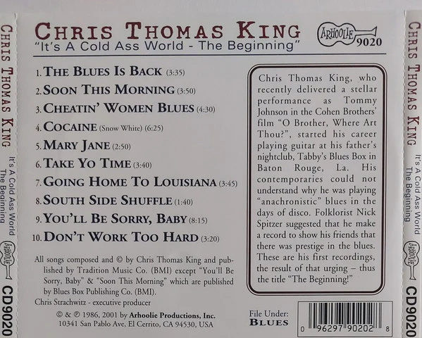 Chris Thomas King - It's A Cold Ass World - The Beginning (CD, Album, RE) (Near Mint (NM or M-)) - Image 3