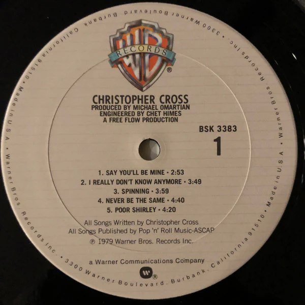 Christopher Cross - Christopher Cross (LP, Album, Club, Col) (Very Good Plus (VG+)) - Image 3