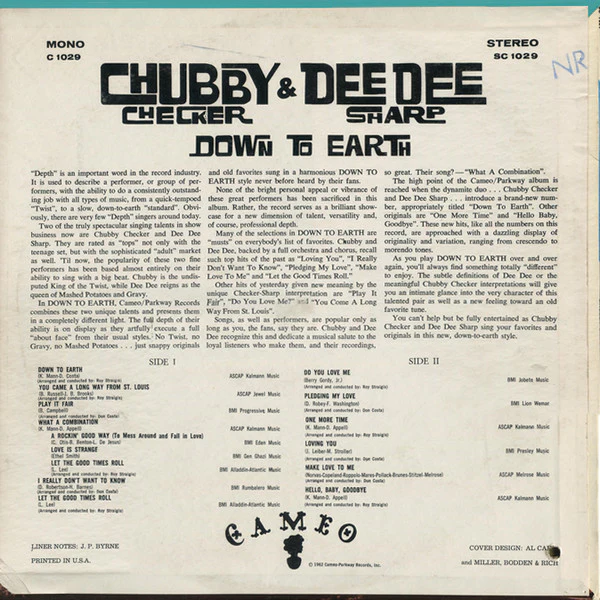 Chubby Checker & Dee Dee Sharp - Down To Earth (LP, Album) (Very Good (VG)) - Image 2