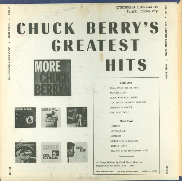 Chuck Berry - Chuck Berry's Greatest Hits (LP, Comp, Mono, RP) (Very Good Plus (VG+)) - Image 2