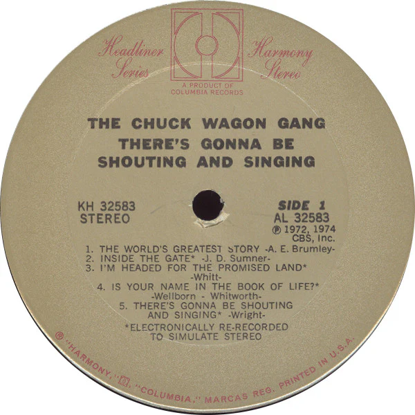 Chuck Wagon Gang - There's Gonna Be Shouting And Singing (LP, Album) (Mint (M)) - Image 3