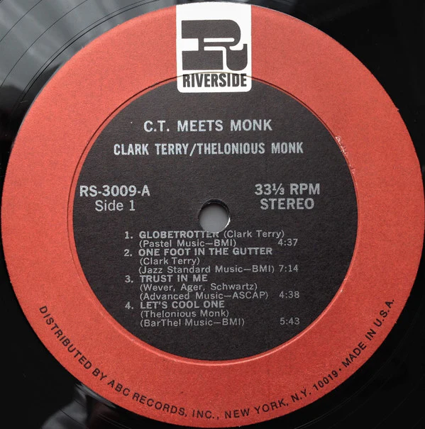 Clark Terry And Thelonious Monk - C.T. Meets Monk (LP, Album, RE, RM) (Very Good Plus (VG+)) - Image 3
